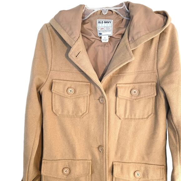 Old Navy Women's Coat Small S Tan Misses Size 4 6 Jacket - Picture 2 of 8